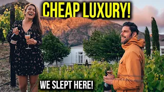 We slept on a Vineyard! CHEAP LUXURY in South Africa