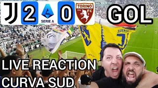 Juventus Torino 2-0 | Gol Gatti / Milik  | Live reaction Curva sud Allianz stadium