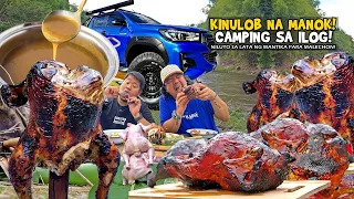 Kinulob na MANOK sa Camp! "Literal na NILUTO sa LATA para maging LECHON!" | Camping sa Porac!