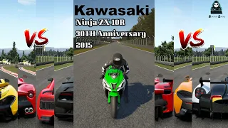 Kawasaki Ninja ZX 10R 30Th Anniversary 2015 VS Fastest Super And Hyper Cars | Drag Battle | 4K |