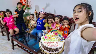 Kids Go To School | Day Birthday Of Chuns School Friends And Children Make a Birthday Eat At Home 2