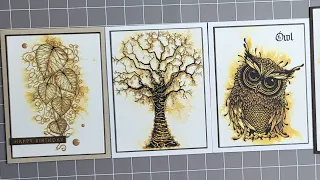 Lavinia stamps get that pyrography look for your cards