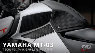 How to install TechSpec Tank Grips on a 2020 Yamaha MT-03 by TST Industries