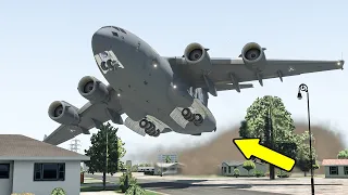 C-17 Almost Crash Into Neighborhood Of Houses | X-Plane 11