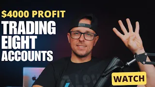 Spreading my risk to make $4000 In one day trading 8 accounts with Apex Trader + Bulenox  prop firms