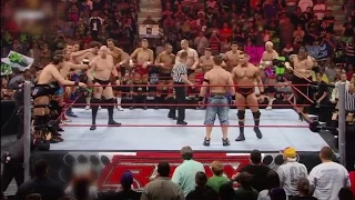 John Cena   Randy Orton battle the entire Raw roster 15 vs 2   Raw 17 03 2008