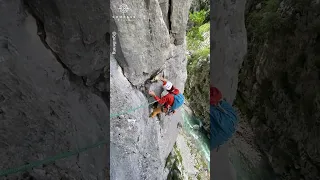 Climber Just Avoids Falling Rock