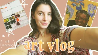 Art Vlog #1 | aquarelle, portrait à l'acrylique + CONCOURS ❂ Héloïse