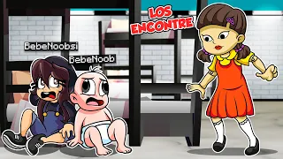 ¡ESCAPA DEL JUEGO DEL CALAMAR! 😭😱 BEBE NOOB Y BEBE NOOBSI VS MUÑECA DEL CALAMAR en MINECRAFT