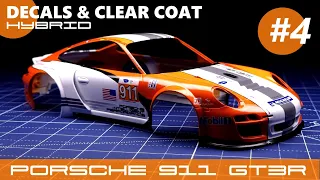 Building Porsche 911 GT3R Hybrid replica model 🏁 Decals and clear coat PART 4🚀 Fujimi 123905 how to
