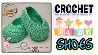 🧶Crochet Baby Shoes || How to Crochet Baby Shoes 0-3 Months For Beginners || Crochet Based Shoes