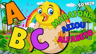 SUPER MARATONA DE ALFABETO - Aprenda as letras do alfabeto em português - ABC - AEIOU - Educativo