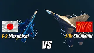 50 Japan F-2 Mitsubishi vs 50 China J-15 Shenyang  - DCS WORLD