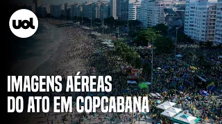 7 de Setembro: Veja imagens aéreas do ato na praia de Copacabana, no Rio de Janeiro