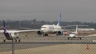 Raw scene video: Planes at Manchester-Boston Regional Airport after being diverted