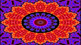 Trippy Colorful Psychedelic Patterns; Kaleidoscope Visuals with Trance Techno -- Empower Devour.