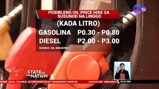 Presyo ng petrolyo, nakaamba muling tumaas sa susunod na linggo| SONA