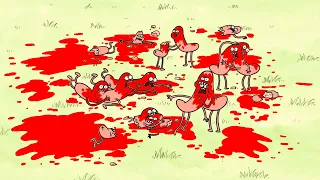 Regular Show - Rigby Defeated Hot Dog Guys With Ketchup (Fan-Edit)