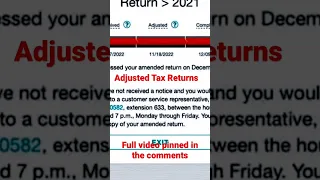 TIME FRAME for ADJUSTED TAX RETURNS 2022