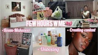 Spend a few hours with me: Room-makeover + Unboxing + Creating Content || Zimbabwean Youtuber