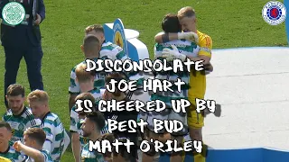 Disconsolate Joe Hart is Cheered-Up by Best Bud Matt O'Riley - Celtic 1 - Rangers 0