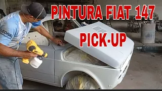 PINTURA DA FIAT 147 PICK-UP COM PISTOLA ELÉTRICA