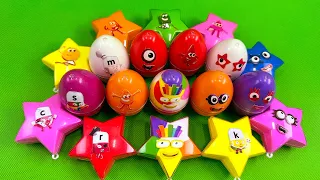 Picking Numberblocks with CLAY in Rainbow Eggs, Stars,... Mix Coloring! Satisfying ASMR Videos