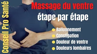 Self massage of the belly against bloating, constipation and others