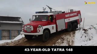 TATRA 148 z roku 1976 na smykové desce a na technicko terénním polygonu!