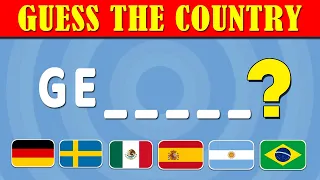Guess The Country By First 2 Letters In 3 Seconds | Country Quiz