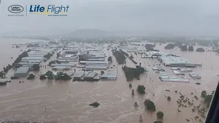 Rescue Helicopter Captures Lismore, Australia Flooding