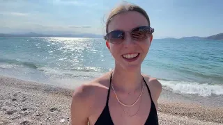 MUST SEE 😲 HOT BIKINI BEACH | 4K Greece Beach walk 2023 Beach walking tour Loutraki beach