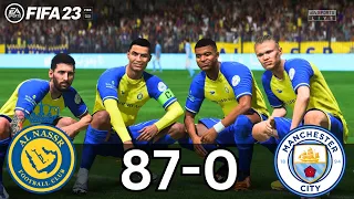 FIFA 23 - AL NASSR vs MANCHESTER CITY | FIRNDLY MATCH | MESSI, RONALDO, MBAPPE, HALLAND, ALL STARS