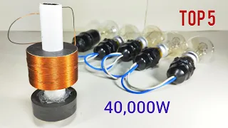 AC 250v Electric Generator Powerful Top 5 Magnet Generator Using Coper wire