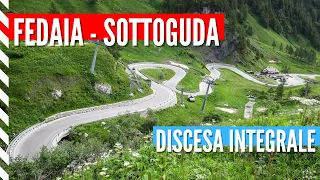 Roadbike descent from Passo Fedaia (Marmolada) towards Sottoguda · Dolomites