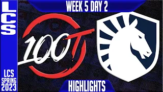 100 vs TL Highlights | LCS Spring 2023 W5D2 | 100 Thieves vs Team Liquid