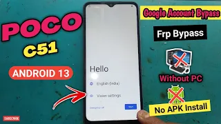 Poco c51 frp bypass | How to bypass poco c51 google account | Poco c51 frp bypass new trick