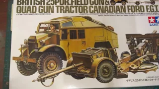 Tamiya 1/35 British 25 Pounder & Quad Gun Tractor   " Un-Boxing "