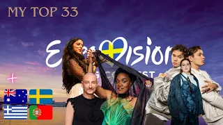 MY TOP 33 - Eurovision Song Contest 2024 (NEW 🇦🇺🇬🇷🇸🇪🇵🇹)