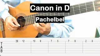 Canon in D Guitar Tutorial (Pachelbel) Melody Guitar Tab Guitar Lessons for Beginners