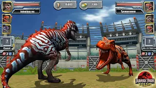 (KING OF DINOSAUR) INDOMINUS REX MAX LEVEL VS T REX - JURASSIC TOURNAMENT || JURASSIC PARK BUILDER