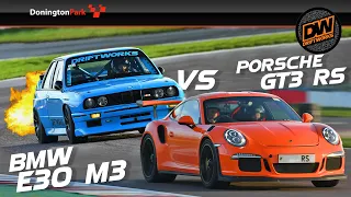 My fire breathing E30 M3 verses 991 GT3 RS on track. BMW vs Porsche