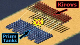 Prism Tanks vs Kirovs - Same Cost - Red Alert 2