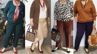 ATUENDOS MODERNOS PARA SEÑORAS DE 50 60 70 80 AÑOS LOOKS PARA MUJERES MADURAS ELEGANTES  Y FINAS