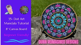 35  Dot Art Mandala Tutorial 8 Inch Canvas