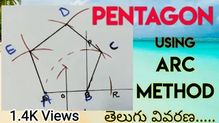 How to draw pentagon by using ARC method explained in telugu