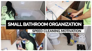 EXTREME SMALL BATHROOM ORGANIZATION AND DEEP CLEAN | CLEAN + ORGANIZE WITH ME