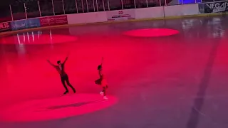 l équipe de France de patinage artistique à Montpellier le 12 avril 2024 aurélie faula et theo belle