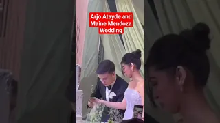 Kahit sa wedding nila ang kulit parin ni Maine Mendoza hehe #mainemendoza#arjoatayde #wedding#shorts