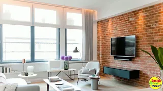 TOP 100 Living Room Design Ideas | Brick Wall in the Living Room Interior.